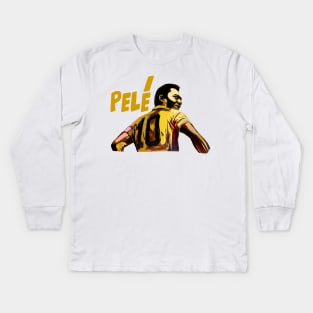 Pele Brazilian Soccer Legend Kids Long Sleeve T-Shirt